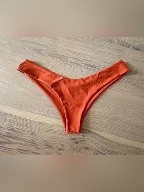 Women’s Rust Orange Bikini Bottom - V-Cut Swimwear. Sized Medium & Cheeky.